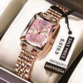 Poedagar 785 luxury women's quartz watch with a brown leather strap and elegant dial, showcasing sophisticated design.