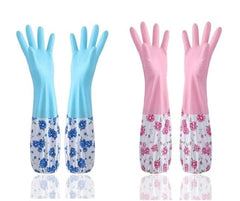 Pair of long kitchen hand gloves from Tarjah Mart, soft fabric, extended design for protection during cooking or cleaning.
