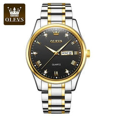 OLEVS 5563 men's black watch featuring a sleek design and analog display, perfect for stylish everyday wear.