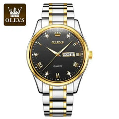 OLEVS 5563 men's black watch featuring a sleek design and analog display, perfect for stylish everyday wear.