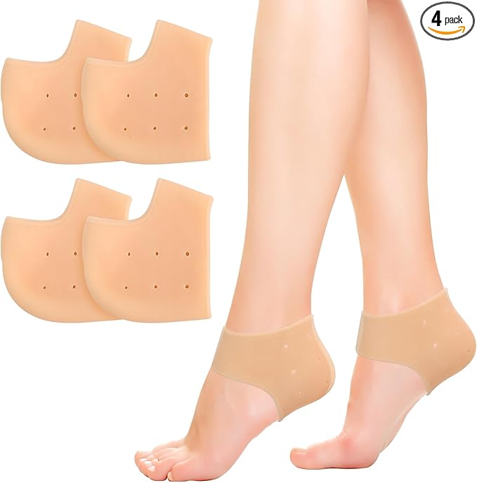 Pair of Tarjah Mart silicone shoe heel protectors on a white background, designed to prevent scuffs and damage to heels.