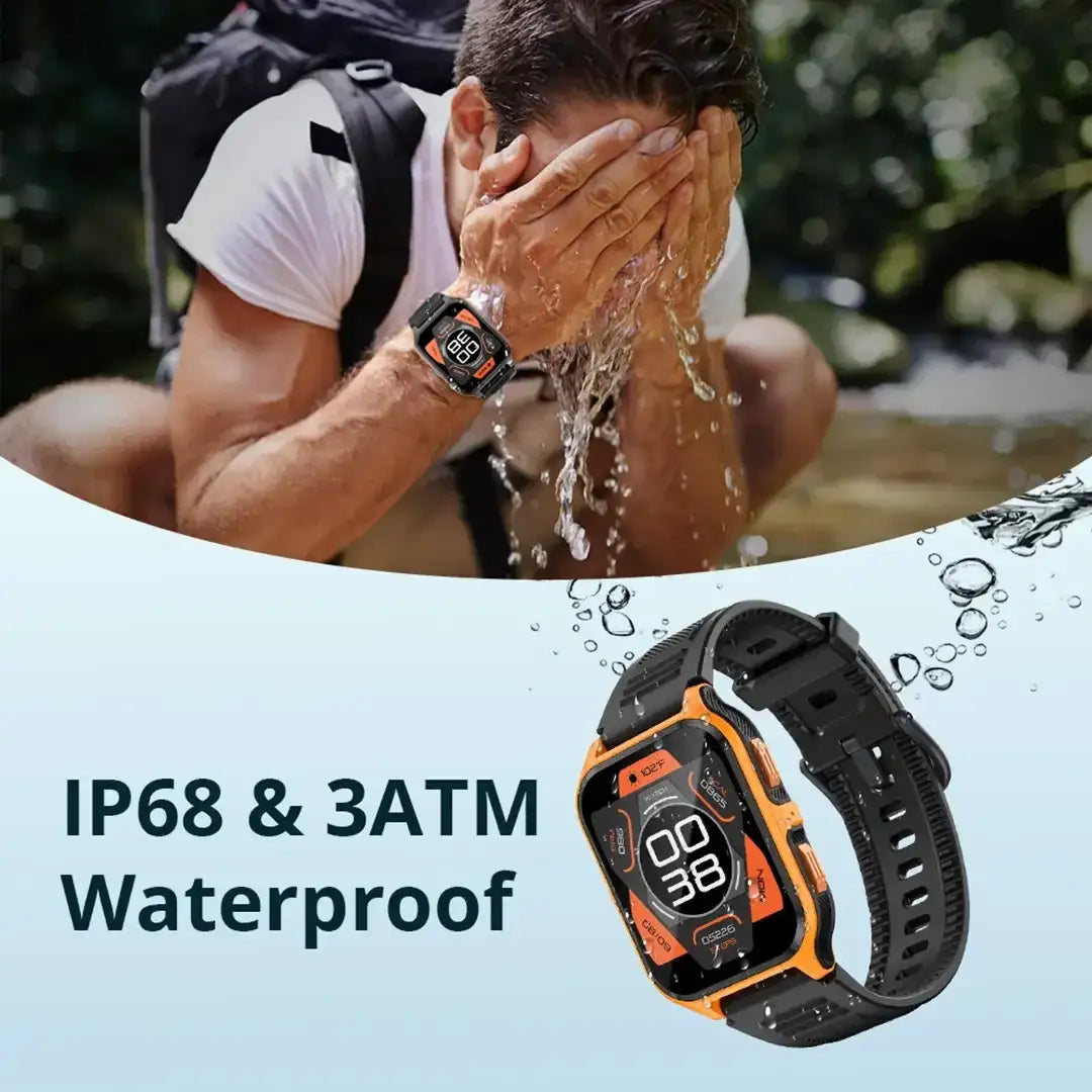 Colmi P73 smartwatch with 1.9-inch display, waterproof design, featuring fitness tracking and notification alerts.