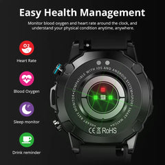 Colmi M42 Smartwatch with 1.43-inch AMOLED display showing time and fitness tracking features.