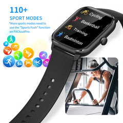 Colmi C61 smartwatch with 1.9-inch HD display, black band, showing fitness tracking and time on the screen.