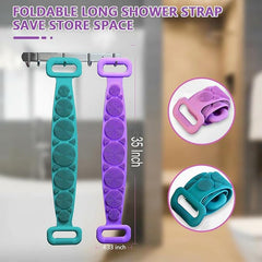 Silicone body scrubber from Tarjah Mart for cleaning and exfoliating the skin, featuring a flexible, textured surface.