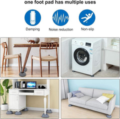 Set of four Tarjah Mart anti-vibration feet pads for home decor, showing soft rubber grips to reduce noise and protect surfaces.
