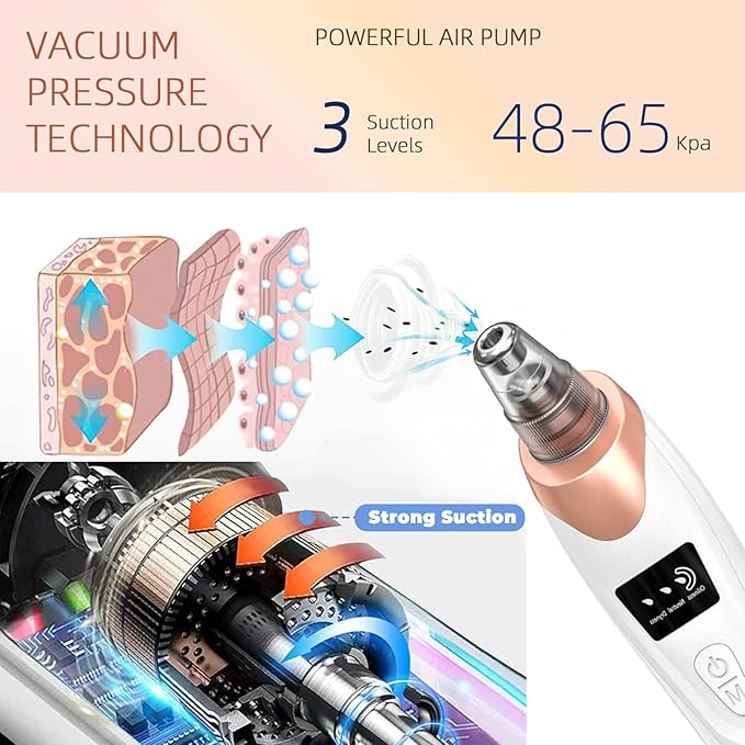 Blackhead remover 6-in-1 rechargeable facial device from Tarjah Mart with various attachments for skin cleansing and pore care.