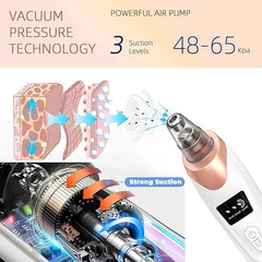 Blackhead remover 6-in-1 rechargeable facial device from Tarjah Mart with various attachments for skin cleansing and pore care.