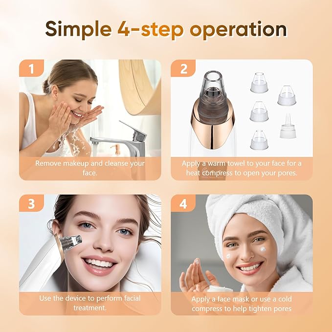 Tarjah Mart 6-in-1 rechargeable blackhead remover facial tool with multiple attachments for deep pore cleansing.