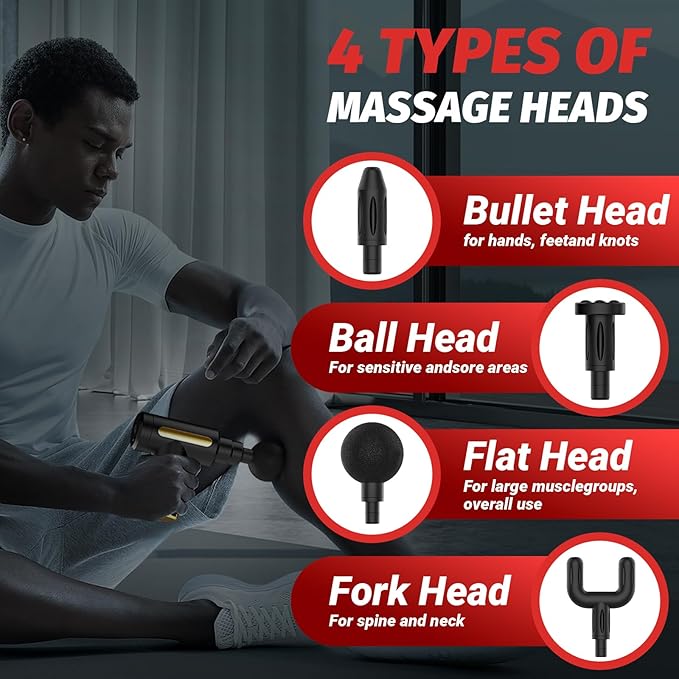 Tarjah Mart massage gun for deep tissue percussion therapy, showing the handheld back massager for athletes and muscle relief.