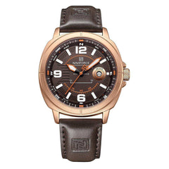 Naviforce NF8078 men's fashion quartz watch with black dial, silver stainless steel band, and analog display.