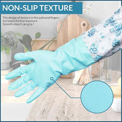 Pair of long kitchen hand gloves by Tarjah Mart, made of durable material for cooking and cleaning tasks.
