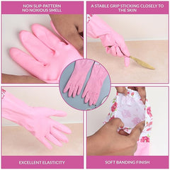 Pair of long kitchen hand gloves from Tarjah Mart, showing the soft fabric and extended wrist coverage for cooking and cleaning.