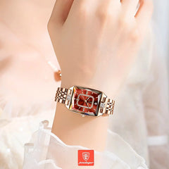 Poedagar 785 luxury women's quartz watch with brown leather strap and round dial, elegant and stylish accessory.
