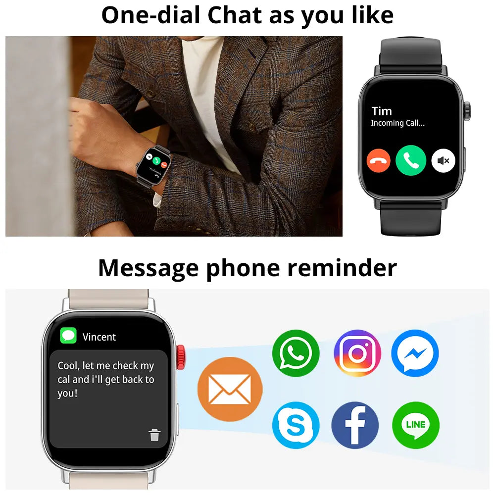Colmi C8 Max smart watch with 1.93-inch touch screen display, showing digital watch face and fitness tracking features.