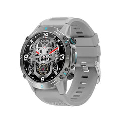 Grey COLMI M42 smartwatch with 1.43-inch AMOLED display, featuring a sleek design and fitness tracking capabilities.