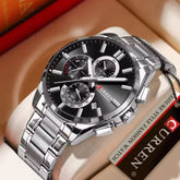 CURREN 8475 Men's Chronograph Watch Silver Black