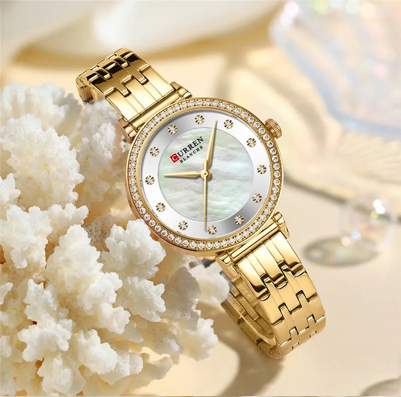 Curren 9087 women's stainless steel watch featuring a sleek silver dial and classic design, perfect for elegant women's fashion.