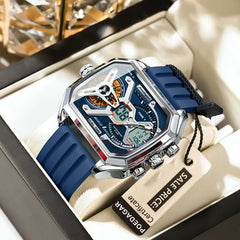 POEDAGAR E106 Men's Dual Display Watch