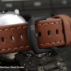 Naviforce men's luxury sport watch with dual display LED digital screen, featuring a black strap and modern design.