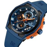 Naviforce NF8051T men's fashion wristwatch with a sleek black dial and stainless steel band, stylish men's watch for everyday wear.