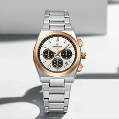 Naviforce NF8048 men's watch featuring a classic and stylish design with a round dial and leather strap.