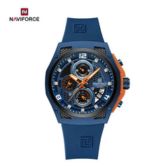 Naviforce NF8051T men's fashion watch with a black dial, silver-tone case, and stylish design perfect for everyday wear.