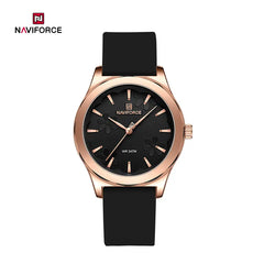 NAVIFORCE 5051 Fashion Women’s Watch 30m Waterproof Silicone Strap Casual Commuter Quartz Ladies Watch