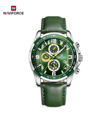 Naviforce NF8020L men's waterproof trend watch with black dial and stainless steel band, stylish and durable timepiece for men.