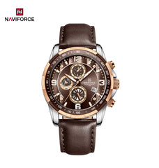 Men's Naviforce NF8020L Trend Waterproof Watch with black dial and stainless steel band, stylish and durable timepiece