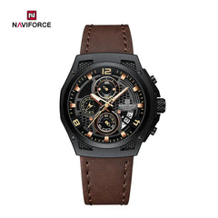Naviforce NF8051L men's watch with a sleek black dial, silver-tone case, and metal bracelet, showcasing an elegant and modern design.