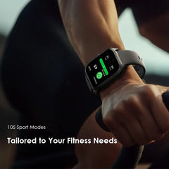 Oraimo Watch 5 Lite with 2.01-inch HD display and IP68 waterproof rating, featuring a sleek smart watch design.