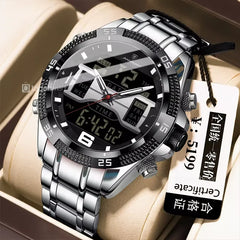 POEDAGAR E103 Men's Dual Display Watch