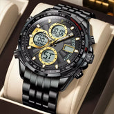 POEDAGAR E108 Men's Dual Display Sports Watch