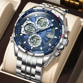 POEDAGAR E108 Men's Dual Display Sports Watch