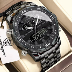 Poedagar E122 Men's Multifunctionality Chronograph Quartz and Digital Watch