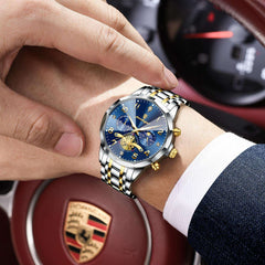 Poedagar 939 Men's Luxury Stainless Steel Chronograph Quartz Watch