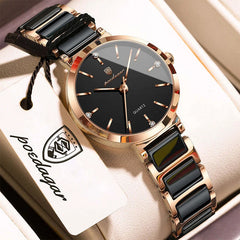 POEDAGAR 505 Women's Luxury Quartz Watch – Elegant Stainless Steel