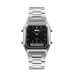 SKMEI Men's Digital and Analog Stainless Steel Watch