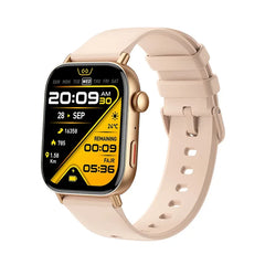 Colmi C8 Max smart watch with 1.93-inch touch screen, beige band, featuring digital display and fitness tracking.