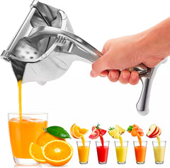 Manual fruit press juicer extractor from Tarjah Mart, showing a sturdy kitchen squeezing tool for fresh juice extraction.
