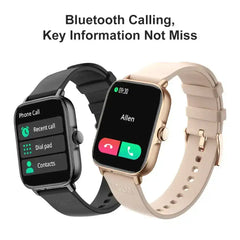 Colmi P28 Plus women's smartwatch with a sleek display and fitness tracking features, shown on a woman's wrist.
