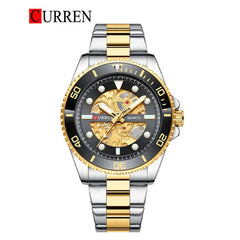 Curren 8412 men's stainless steel watch with black dial and silver band, showcasing a sleek and modern men's wristwatch.