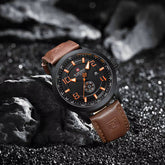 Naviforce NF9229 men's retro fashion watch with a round dial and stylish design, showcasing a modern men's wristwatch.