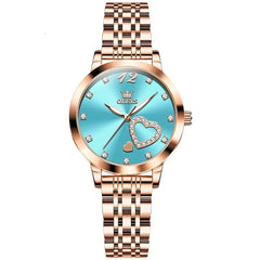 OLEVS 5189 luxury ladies steel band watch, women’s wristwatch with sleek design and silver-tone finish.