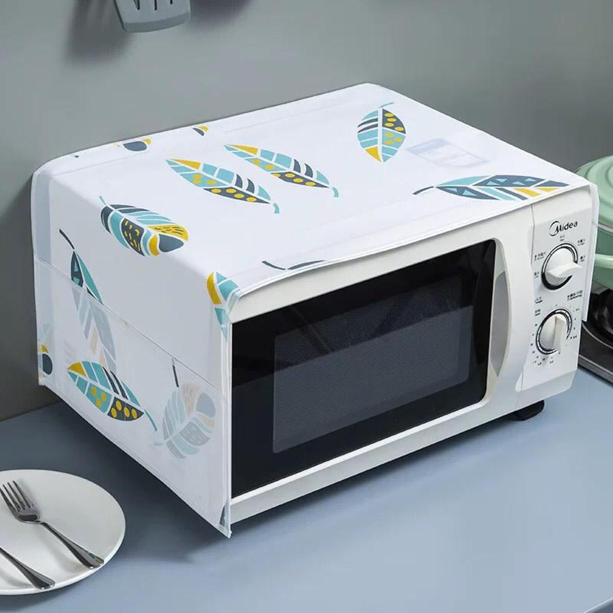 Colorful printed oven cover for microwave and kitchen rack, dustproof, stylish kitchen accessory by Tarjah Mart.