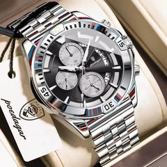 POEDAGAR 695 Men's Luxury Sports Watch Stainless Steal