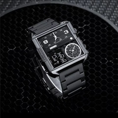 SKMEI 1584 Men's Dual Time Business Watch Luxury Digital Watch
