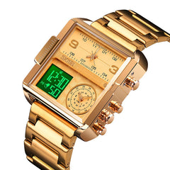 SKMEI 1584 Men's Dual Time Business Watch Luxury Digital Watch