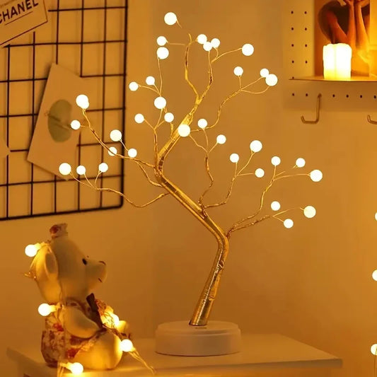 Tarjah 36 LED pearl tree lamp for tabletop home and bedroom decor, featuring a decorative light with glowing pearl-like bulbs.